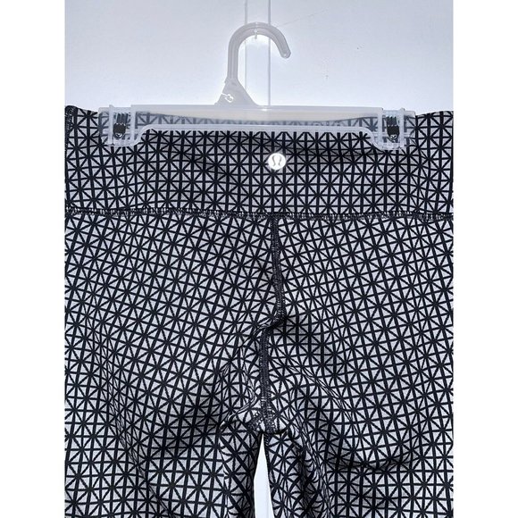 Lululemon Wunder Under Full-On Luon leggings Tri Geo Silver Spoon Black Size 4 - Picture 4 of 6